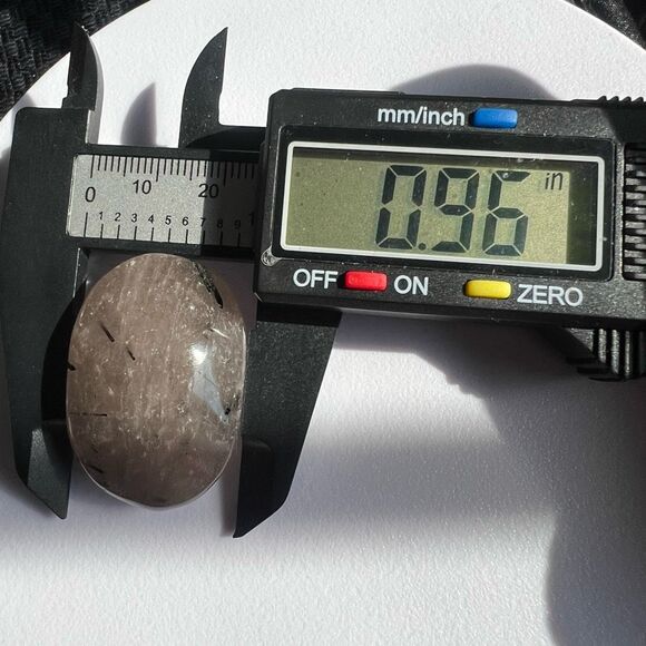 Black Rutilated Quartz Crystal Palmstone (#4) - Picture 9 of 12